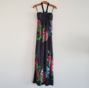 bebe Silk Floral Maxi Dress